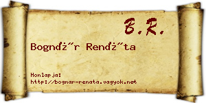 Bognár Renáta névjegykártya
